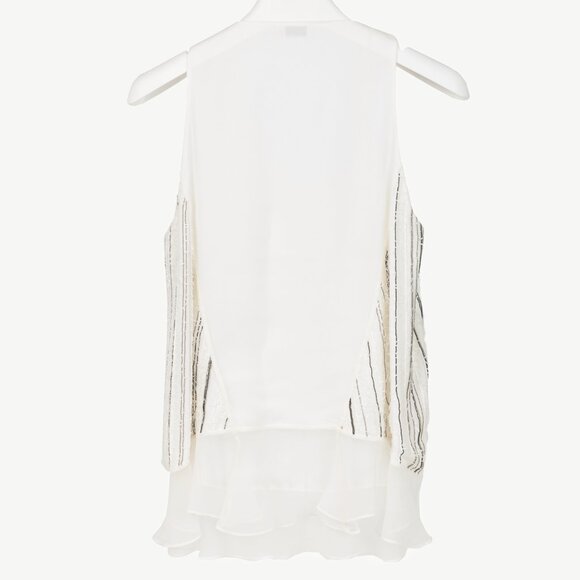 Brunello Cucinelli SS/17 White Silk Monili Eyelash-Fringe Tank - Picture 2 of 12